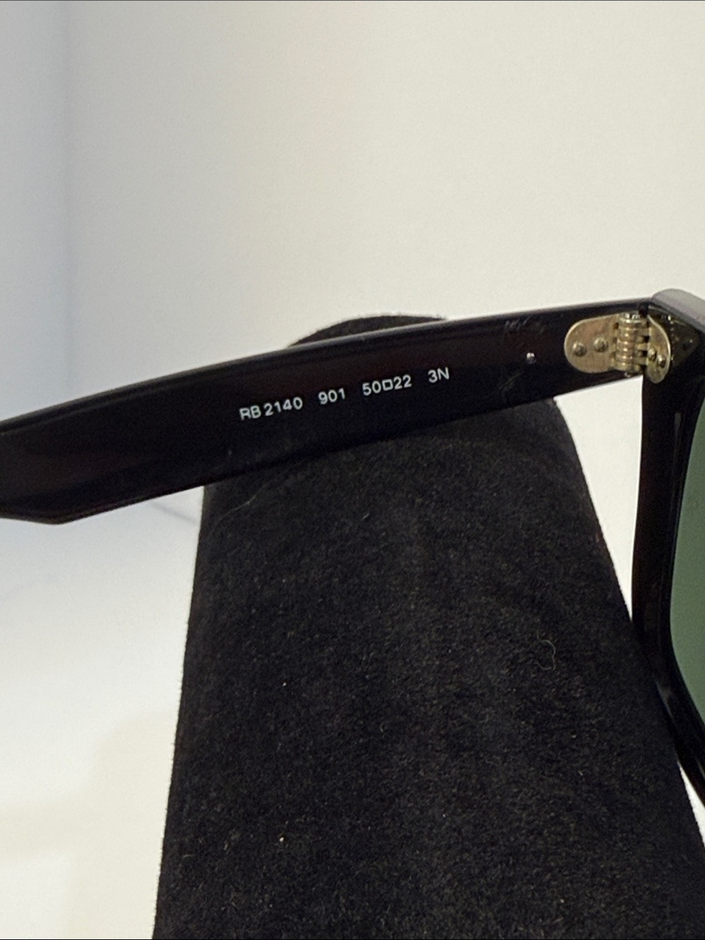 Vintage Ray-Ban Black Wayfarer Sunglasses with Green Lenses - Picture 12 of 16
